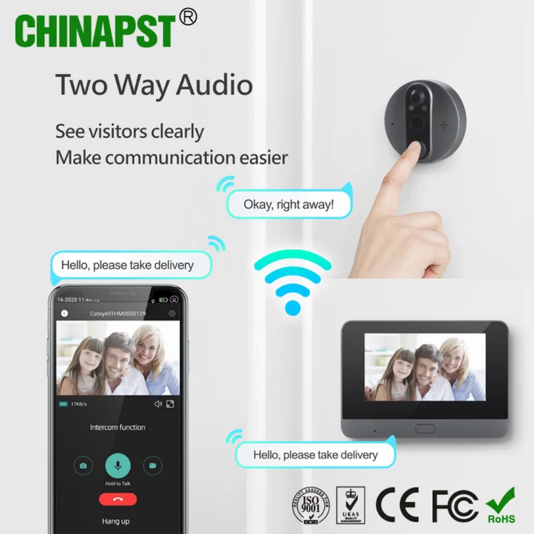 دوربین چشمی درب مانیتور دار مدل Wi-Fi C4 ICAM365