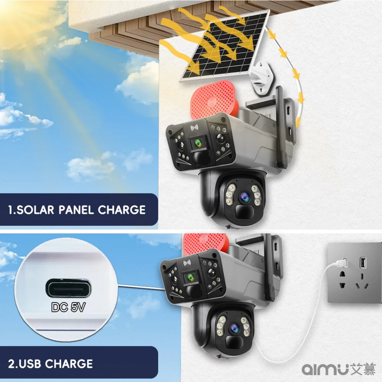 دوربین ۲ لنز سیم کارتی خورشیدی OKAM مدل TP33